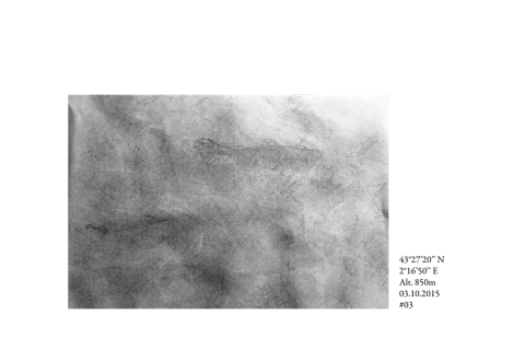 Dessin "Aiga - Variation 43°27'20N - 2°16'50E - Alt. 850m" de Philippe Pitet - Série Aiga 2015