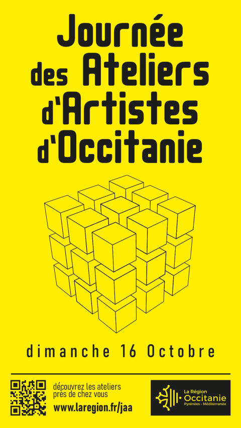Affiche signalétique de la Journée des Ateliers d'Artistes d'Occitanie, édition 2022. Pour intégration dans le site de Philippe Pitet Artiste Plasticien
